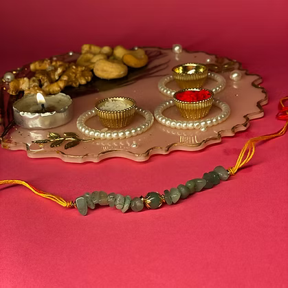 Green aventurine rakhi