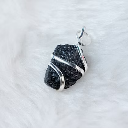 Tektite raw gemstone pendant